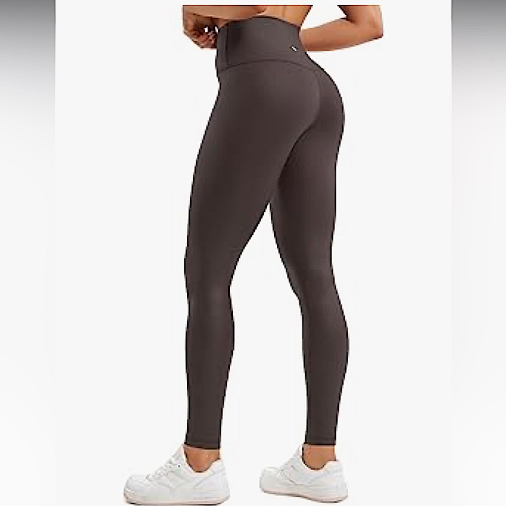 CRZ YOGA Butterluxe Matte Faux Leather Leggings 28" - High Waisted Stretch - Picture 2 of 6